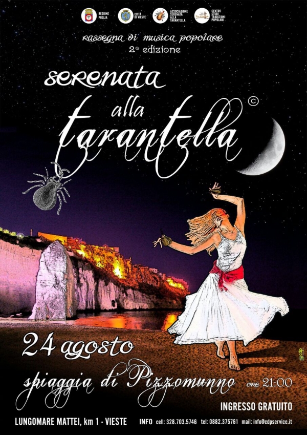 Vieste/ Fervono i preparativi per la II edizione di Serenata alla Tarantella prevista per il 24 agosto sulla spiaggia di Pizzomunno