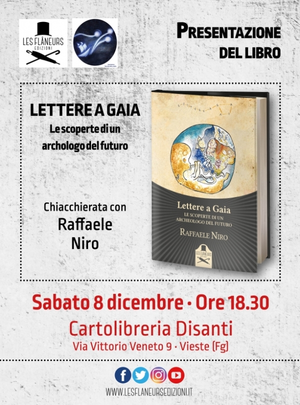 Vieste/ Questa sera la presentazione del libro LETTERE A GAIA  di Raffaele Niro alla Cartolibreria Di Santi