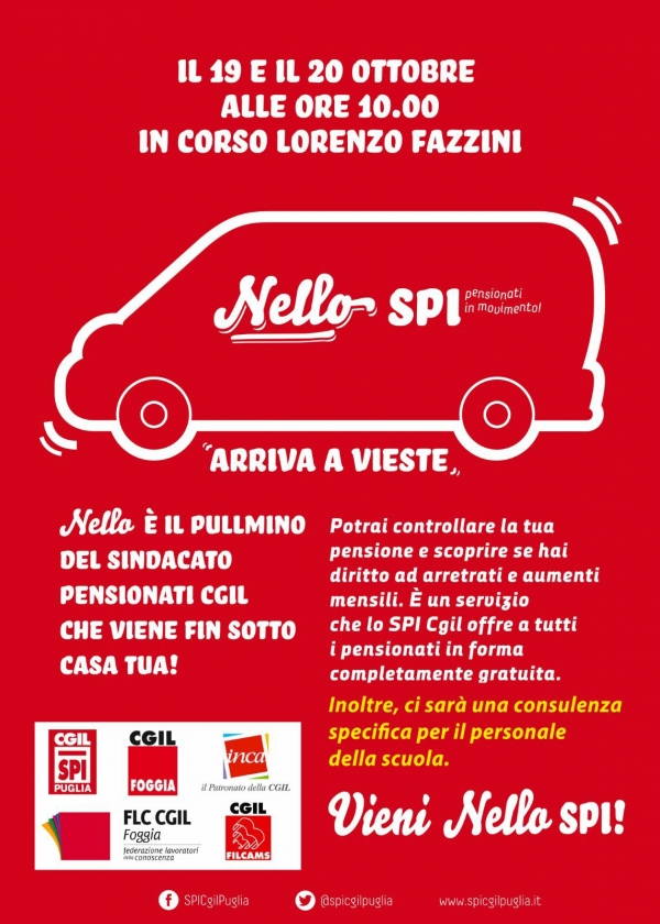 Arriva NELLO Spi: il pullmino dei diritti da Vieste ai Monti Dauni