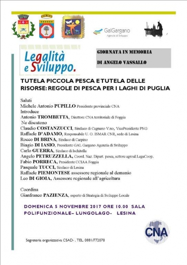 Tutela della piccola pesca e tutela delle risorse: regole di pesca per i laghi di Puglia è il convegno organizzato Lesina domenica 5 novembre