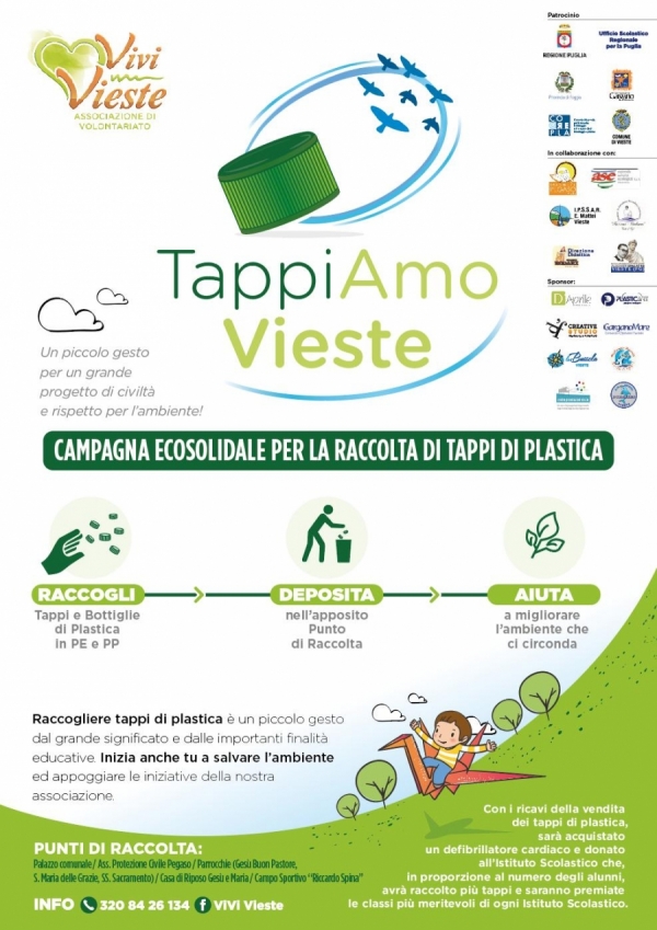 Il progetto "TappiAmo Vieste" volge al termine. Gioved al Fazzini-Giuliani la manifestazione di conclusione.