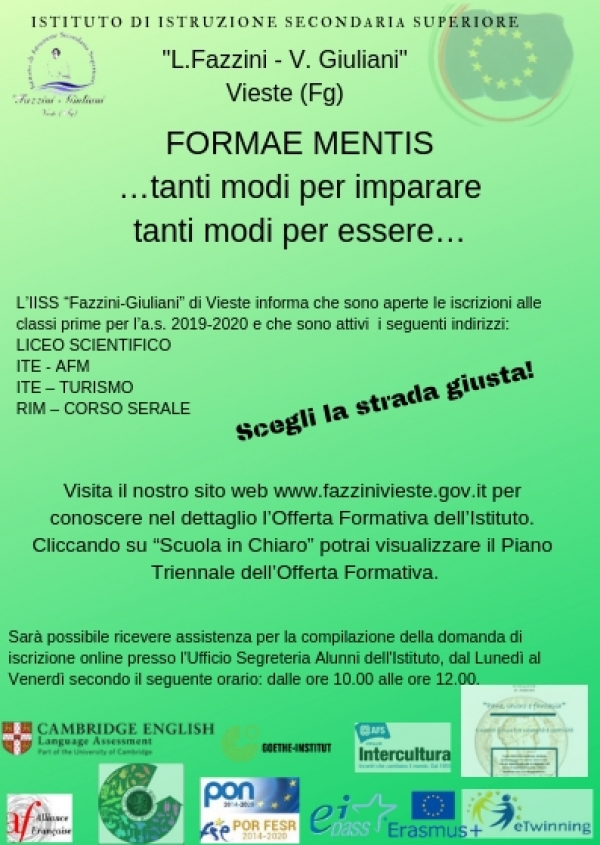 Vieste/ Fazzini-Giuliani, aperte le iscrizioni. FORMAE MENTIStanti modi per imparare tanti modi per essere