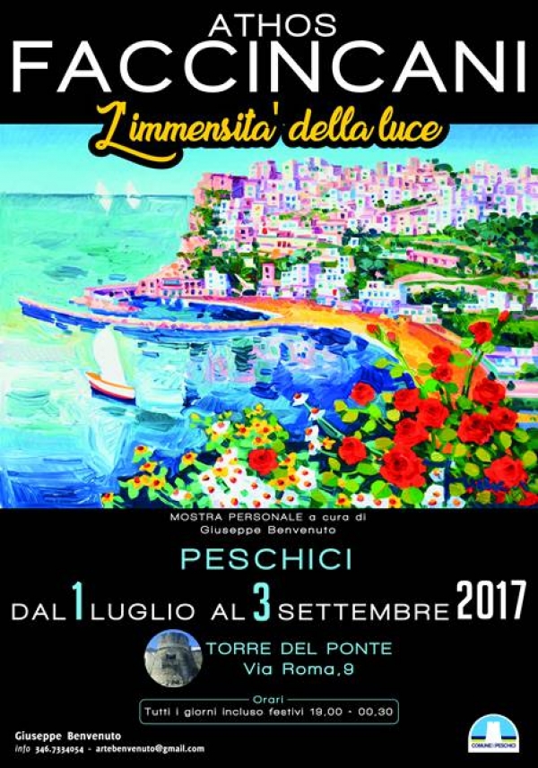 Peschici/ Si inaugura il 1 luglio la mostra personale di Athos Faccincani: limmensit della luce
