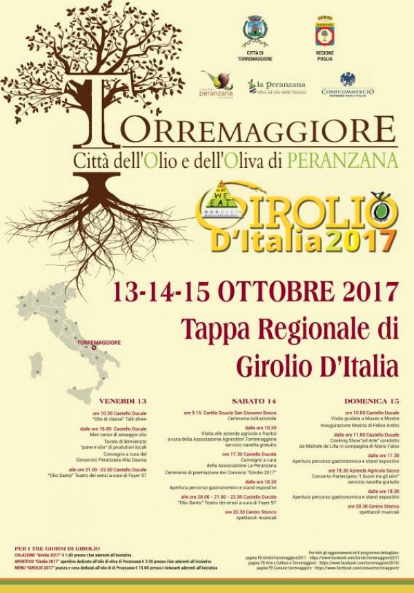 Girolio 2017 a Torremaggiore – Mercoledì 11 ottobre alle 10:30 conferenza stampa di presentazione dell’evento a Palazzo Dogana