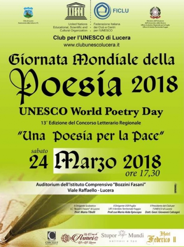 CLUB per l'UNESCO LUCERA/ Giornata Mondiale della Poesia 2018
