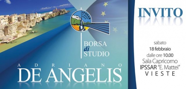 Sabato 18 allIPSSAR Mattei il conferimento della Borsa di Studio Adriano De Angelis