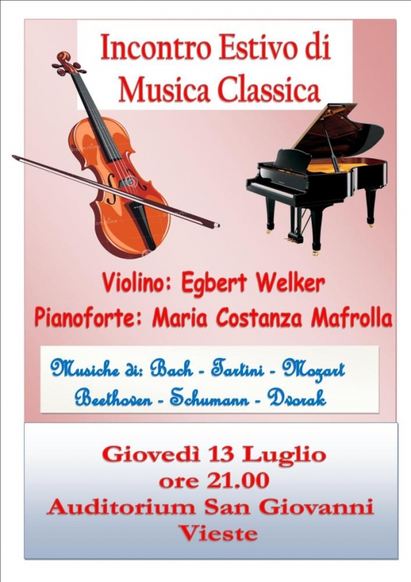 Vieste/ Gioved incontro estivo di musica classica allauditorium S. Giovanni